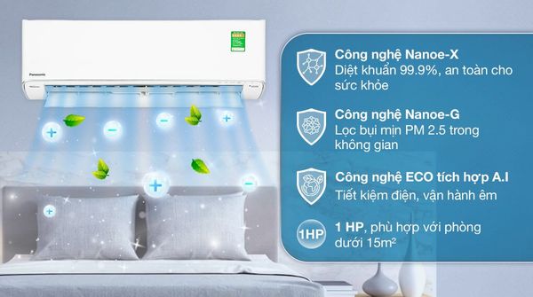 Điều hòa Panasonic CS-XU18BKH-8 được trang bị công nghệ làm sạch tự động