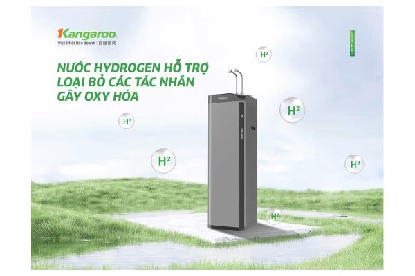 Máy lọc nước Kangaroo Hydrogen nóng lạnh Waterfall KG10W6 loại bỏ tác nhân gây oxy hoá