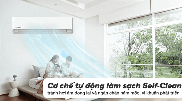 Điều hòa Casper SC-09FS32 được trang bị công nghệ iClean tự động làm sạch dàn lạnh.