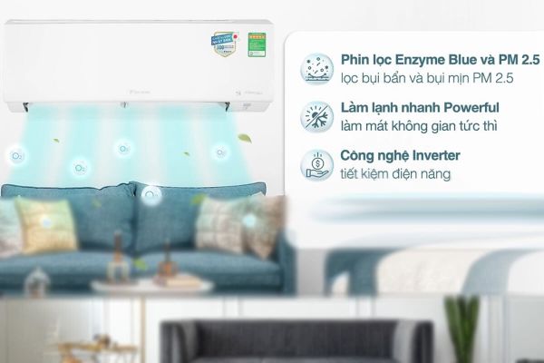 Không chỉ Streamer, FTKB50YVMV còn được trang bị phin lọc Enzyme Blue, giúp loại bỏ bụi mịn, vi khuẩn và mùi hô