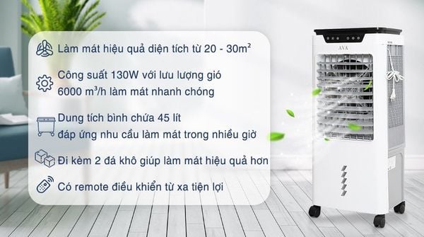 Quạt điều hòa sử dụng nguyên lý bay hơi tự nhiên để giảm nhiệt độ môi trường xung quanh