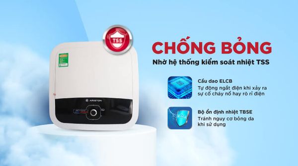 Bình nóng lạnh Ariston Slim2 20RS có công nghệ tiên tiến và thiết kế nhỏ gọn, hiện đại.