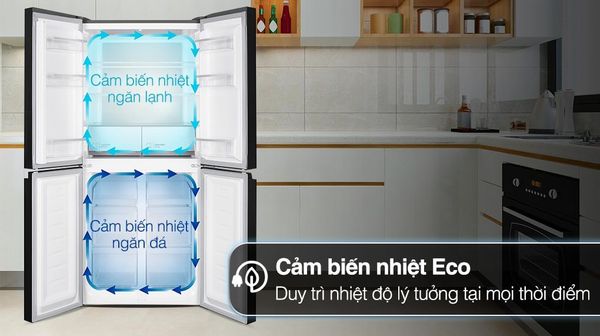 Tủ lạnh Hitachi Multi Door HR4N7520DSWDXVN có công nghệ inverter giúp tiết kiệm điện năng