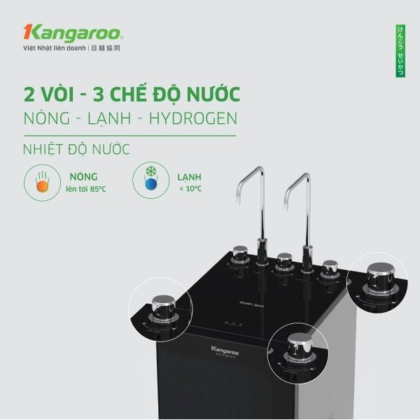 HYDROGEN NÓNG LẠNH KG10AP2 -Thiết Kế Sang Trọng và Tiện Lợi