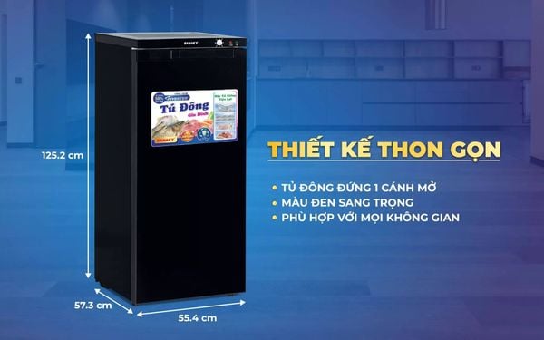 Cửa tủ đông Sanaky VH-180VD3 được làm từ vật liệu cách nhiệt tốt giúp giữ nhiệt ổn định bên trong