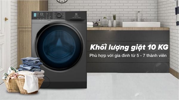 Máy giặt Electrolux inverter 10Kg Sensor wash EWF1042R7SB thiết kế hiện đại