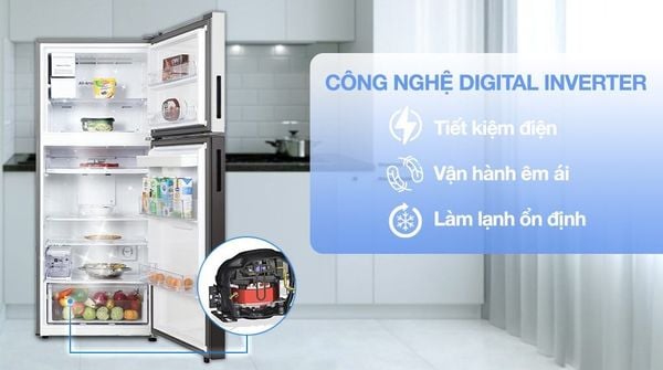 Công Nghệ Inverter Tiết Kiệm Điện tủ lạnh Htiachi HR4N7520DSWDXVN 464 lít