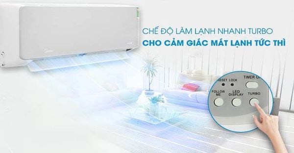 Công nghệ Inverter Quattro của máy lạnh Midea là điểm nổi bật giúp máy nén hoạt động hiệu quả hơn