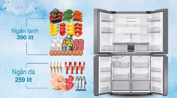 Tủ lạnh này có hệ thống làm lạnh Twin Cooling Plus và các tính năng như chế độ làm lạnh nhanh và công nghệ DeoFresh
