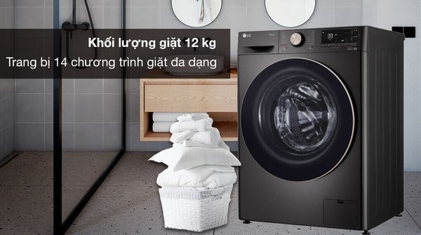 Máy giặt LG 12kg cửa ngang FV1412S3BA  Tiết Kiệm Thời Gian và Năng Lượng