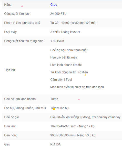 Điều hòa Gree hiện đại làm lạnh nhanh chóng làm lạnh sâu