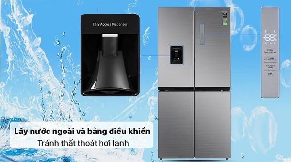 Tủ lạnh Samsung dung tích lớn, đặc biệt là tủ lạnh side-by-side và có nhiều ngăn, yêu cầu không gian khá rộng.