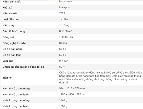 Điều hòa Cây Nagakawa hiện đại đa năng