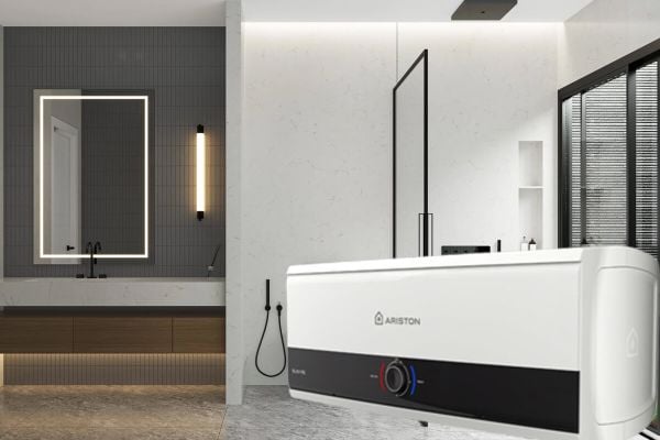 Bình nóng lạnh Ariston Slim3 20 R có dung tích 20 lít mặc dù thiết kế mỏng nhẹ nhưng vẫn mang lại phong cách hiện đại và thanh thoát