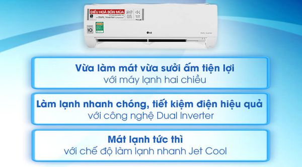 Điều hòa LG 9000 BTU có công nghệ Dual Inverter, một cải tiến độc quyền của LG.