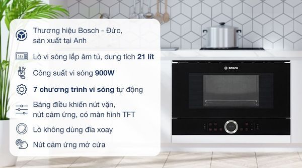 Thiết kế tinh tế và hiện đại của Bosch BFL634GS1B là điểm đầu tiên thu hút người dùng