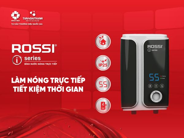 Bình nóng lạnh Rossi 15L: phù hợp với các gia đình có từ một đến hai người.