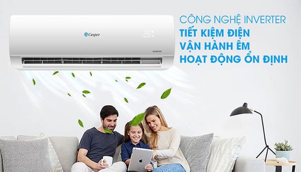 Hầu hết các dòng điều hòa Casper 2 chiều đều có công nghệ inverter hiện đại, giúp tiết kiệm điện năng, vận hành êm ái hơn và kéo dài tuổi thọ của thiết bị.