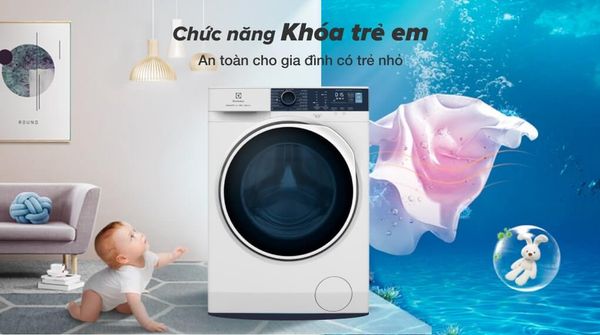 Máy giặt Electrolux cửa ngang 9Kg EWF9024P5WB thiết kế hiện đại