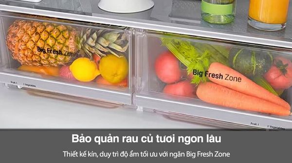 Tủ lạnh LG LFB61BLGAI có màu sắc sang trọng và thiết kế hiện đại