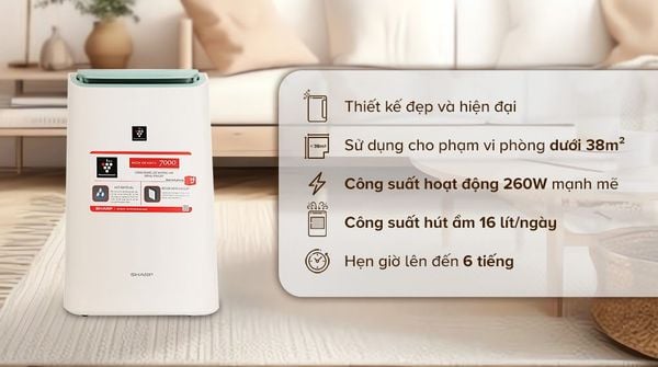 Máy lọc không khí hút ẩm Sharp hiệu quả hiện đại