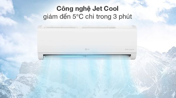 Điều hòa LG có tính năng Jet Cool, giúp làm mát nhanh chóng chỉ trong vài phút.
