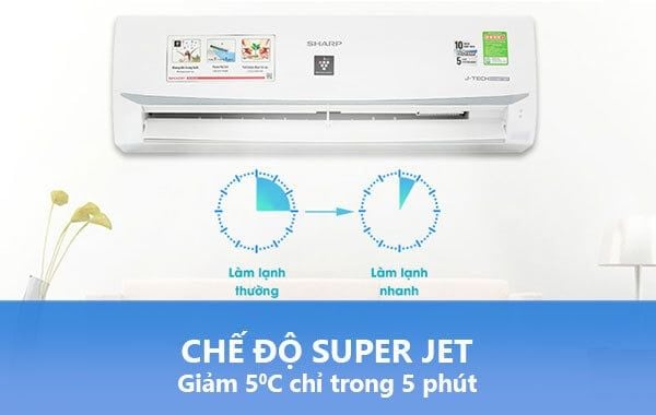 Chế độ làm lạnh nhanh cho phép bạn điều chỉnh nhiệt độ trong phòng theo ý muốn