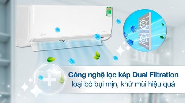 Chế độ Eco Mode của máy lạnh Midea giúp tiết kiệm năng lượng và duy trì nhiệt độ phòng dễ chịu.