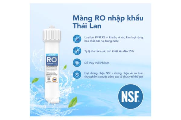 Máy lọc nước RO Hòa Phát HPN632 10 cấp lọc nóng nguội lạnh 2 vòi- màng ro nhập khẩu thái lan