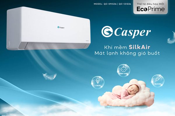 Thiết kế nhỏ gọn, tinh tế của Casper TC-12S36 phù hợp với nhiều phong cách nội thất phòng ngủ