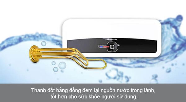 Ariston Slim2 30RS phù hợp với các phòng tắm có diện tích khiêm tốn nhờ thiết kế nhỏ gọn tối ưu hóa không gian.