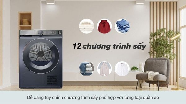 Máy sấy quần áo Toshiba TD-BK110GHV(MK) có thiết kế hiện đại với màu trắng trang nhã, và nó dễ dàng được sử dụng