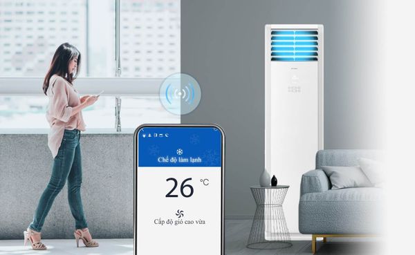 Điều hòa cây SRK/SRC18Y của Mitsubishi Heavy có thiết kế gọn gàng, hiện đại, dễ dàng sắp xếp trong nhà.