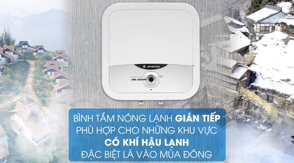 Tiết kiệm Ariston 15 lít với thiết kế hiện đại Andris2 15R có thiết kế vuông vắn và nhỏ gọn