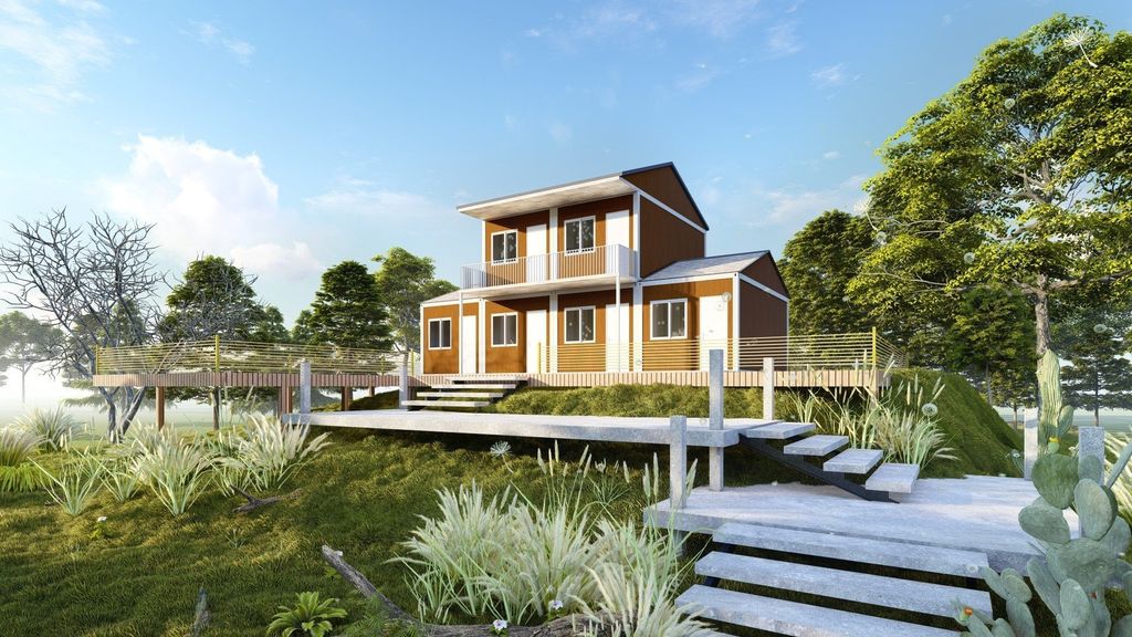 Chi phí xây nhà lắp ghép 2 tầng 10