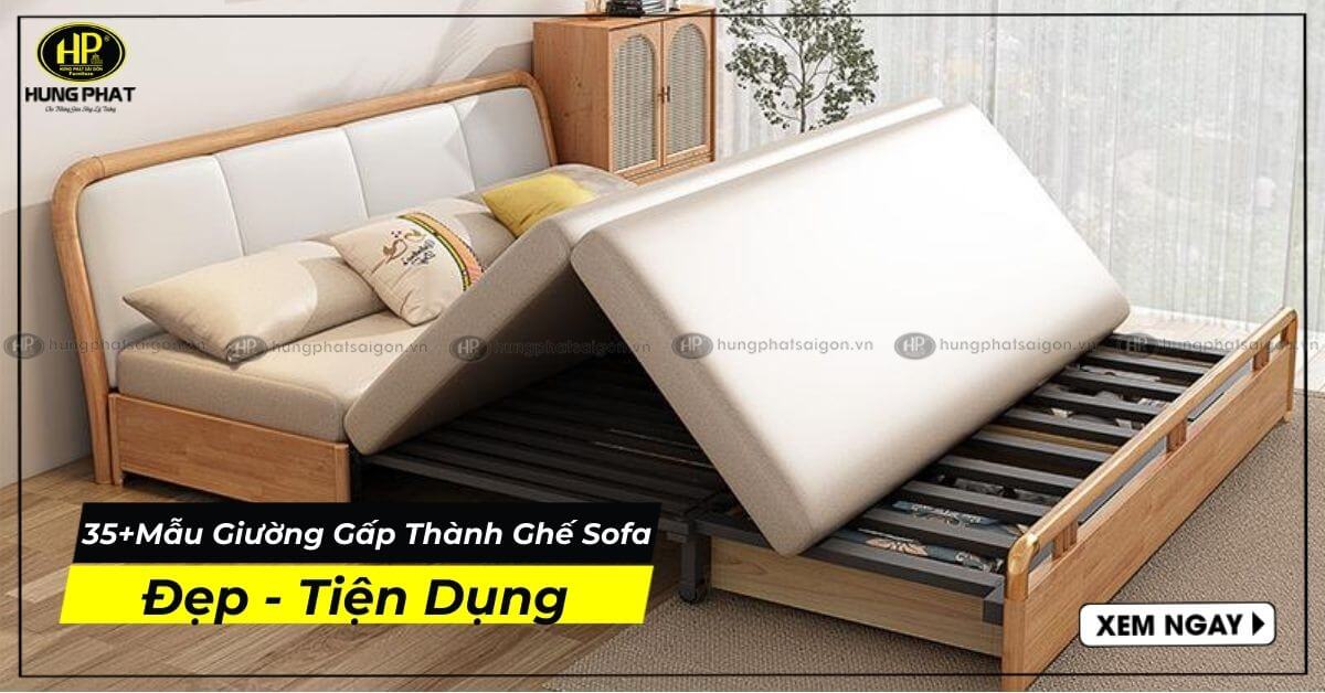 35+Mẫu Giường Gấp Thành Ghế Sofa Tiện Dụng Sang Trọng Giá Tốt