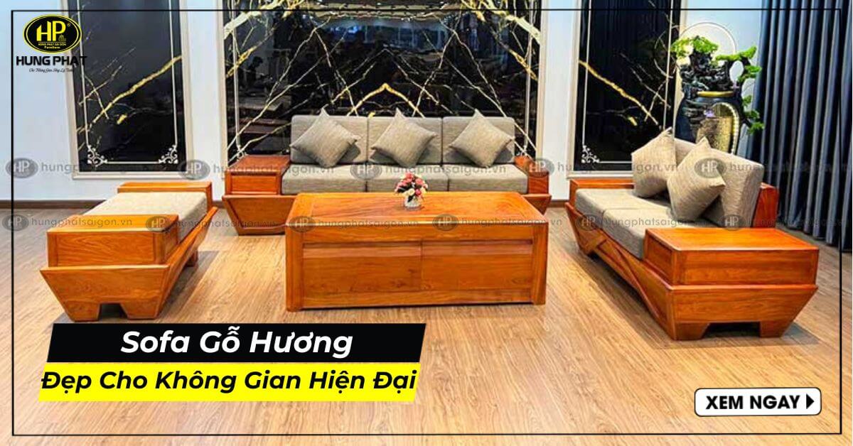 Top 20 Bộ Sofa Gỗ Hương Đẹp Sang Trọng Cho Mọi Không Gian