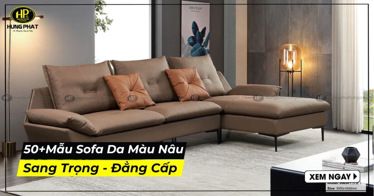 50+Mẫu Sofa Da Màu Nâu Sang Trọng Thiết Kế Đẳng Cấp
