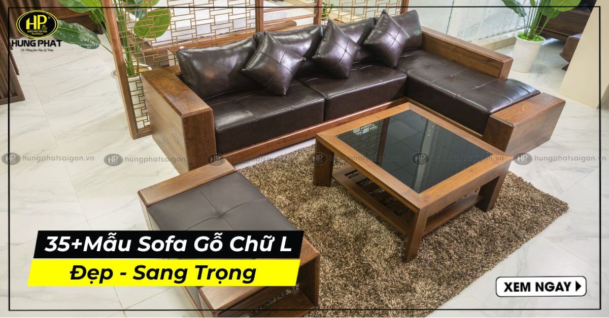 35+Mẫu Sofa Gỗ Chữ L Kiểu Dáng Sang Trọng Cho Không Gian Hiện Đại