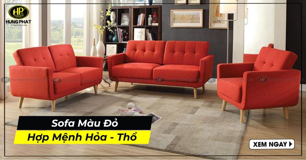 35+Mẫu Sofa Màu Đỏ Ấn Tượng Hợp Với Người Mệnh Hỏa Và Thổ