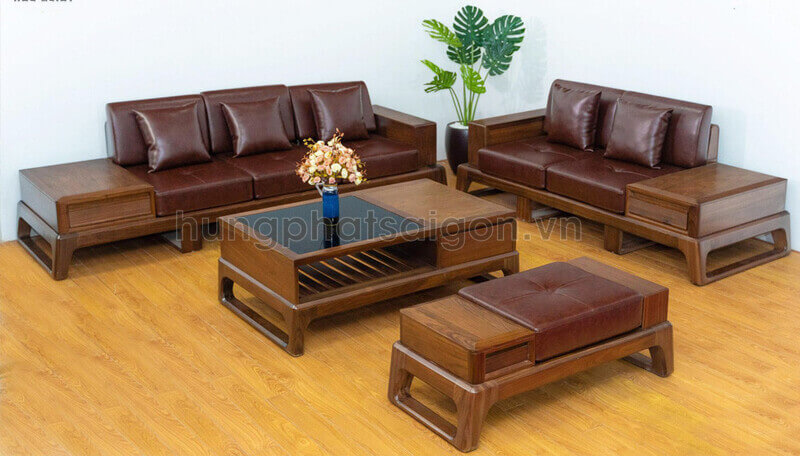 Sofa bằng gỗ cho không gian kinh doanh quán cà phê, phòng trà