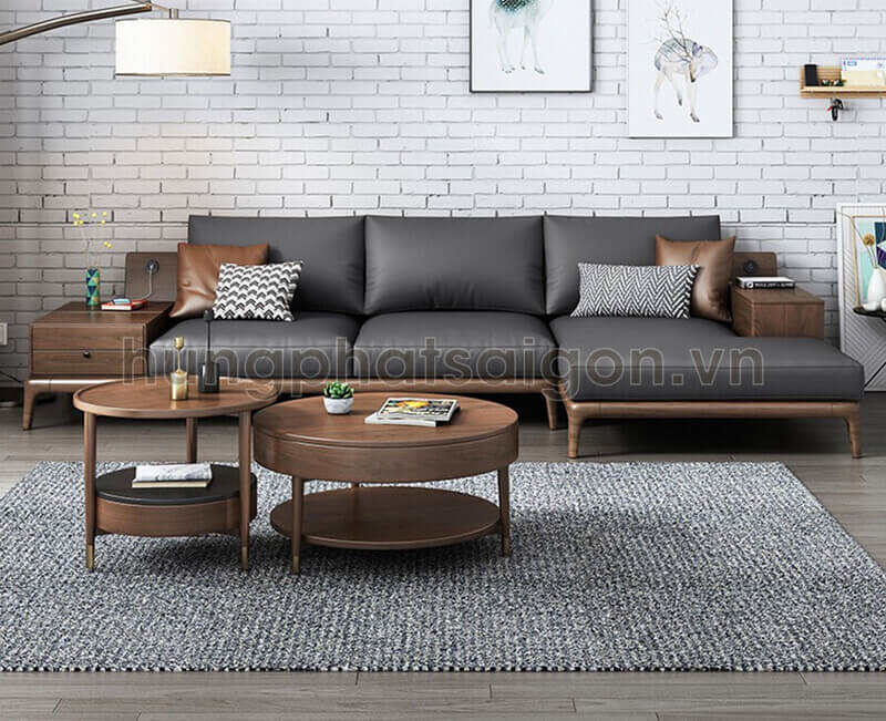 Sofa chân gỗ có tính thẩm mỹ cao, phù hợp với nhiều phong cách sofa