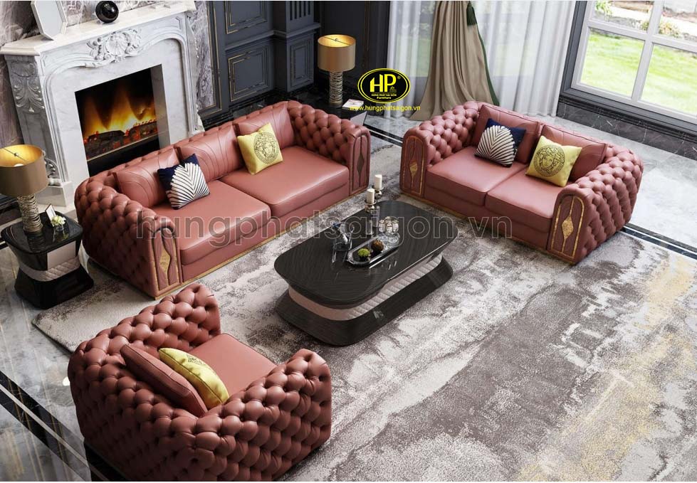 Bộ sofa da phòng khách nhập khẩu NK-13