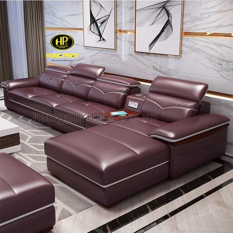 ghế sofa da cao cấp màu đỏ sang trọng cho phòng khách đẳng cấp tphcm