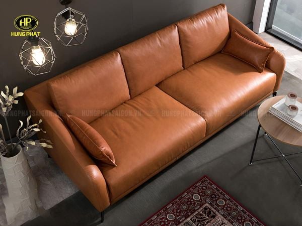 Sofa da phòng khách hiện đại H-316