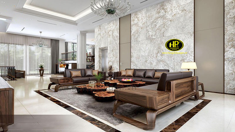 Ghế sofa gỗ phòng khách hiện đại HS-30