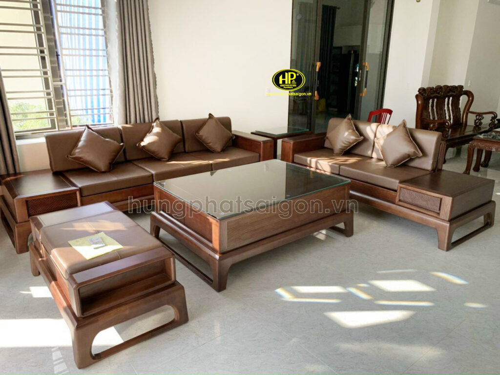 Ghế sofa gỗ sồi sang trọng HS-19