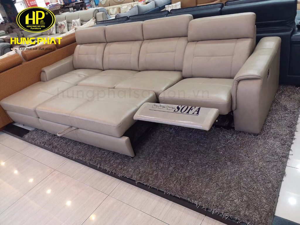 ghế sofa góc da cao cấp bật ra nằm thư giãn