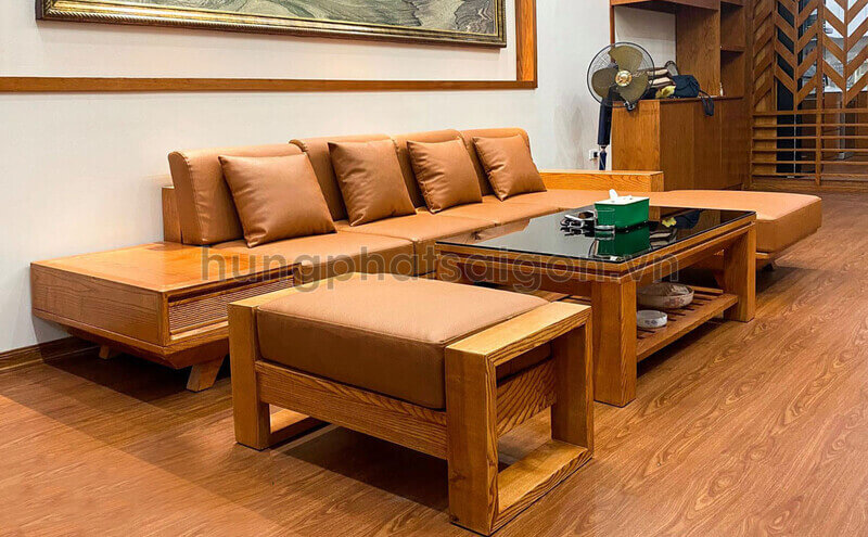 Đa phần sofa gỗ kiểu Nhật được làm bằng gỗ tự nhiên.