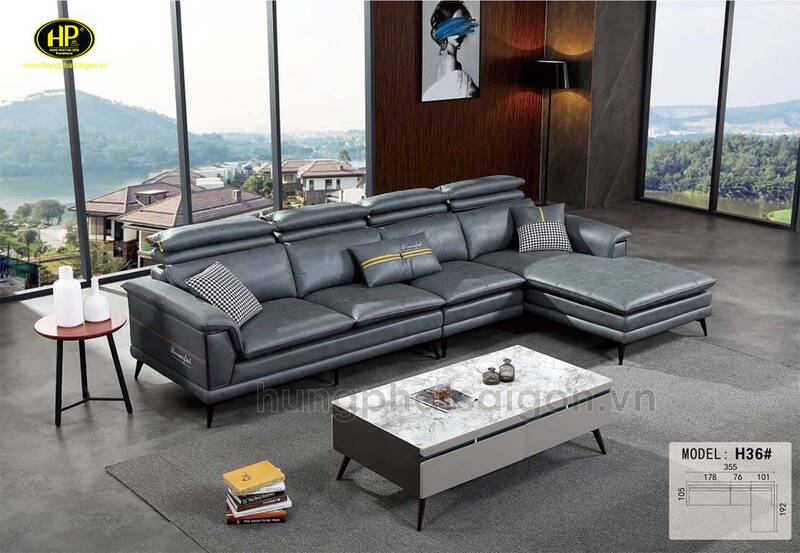 Sofa Da Cao Cấp Góc L Nhập Khẩu TP-H36